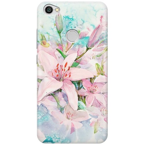 фото Re:paчехол - накладка artcolor для xiaomi redmi note 5a prime с принтом "нежные розовые цветы"