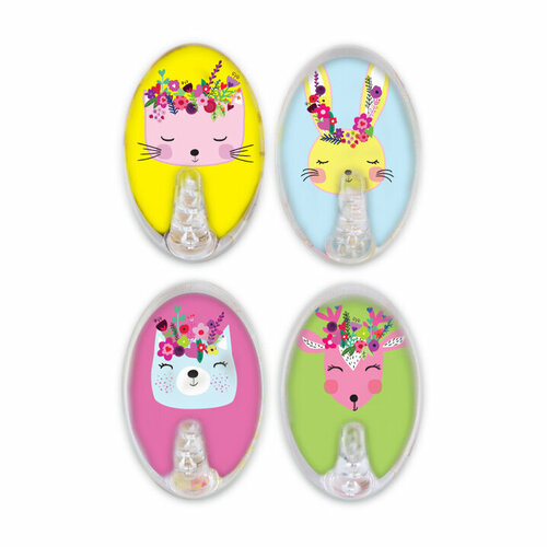 Набор декоративных пластиковых крючков 4 штуки