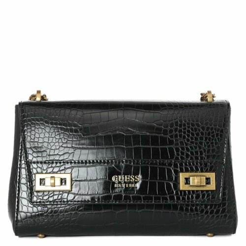 Сумка GUESS, черный crocodile pattern chain crossbody bag for women qulity pu leather shoulder bag small flap bag elegant messenger bag lady purse