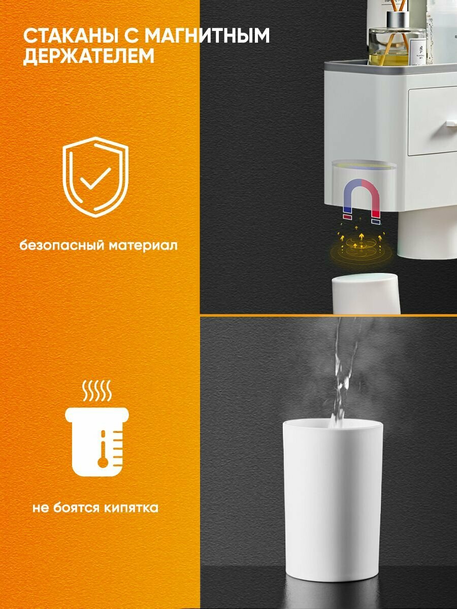 Дозатор для зубной пасты и держатель щеток настенный Classmark диспенсер органайзер для ванной — фото 1