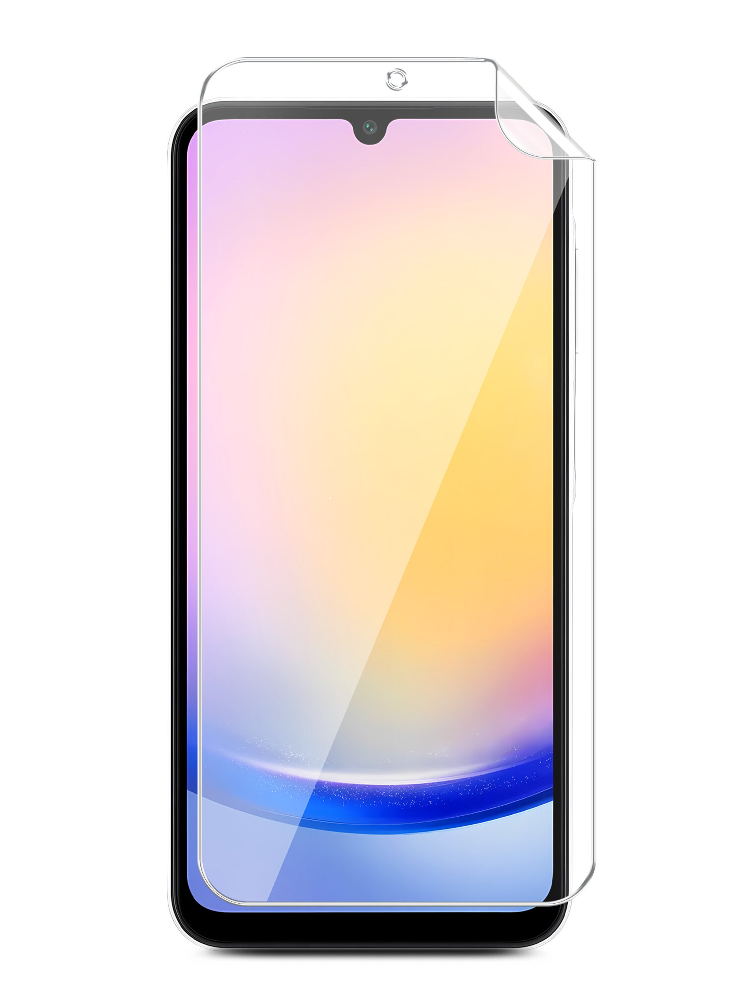 Защитная пленка для Samsung Galaxy A25 (Самсунг Галакси А25) на Экран прозрачная гидрогелевая силиконовая клеевая основа полноклеевая, Brozo