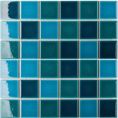 Мозаика Starmosaic 48х48 Crackle Green Mixed Glossy 30,6x30,6 (цена за 1 шт)