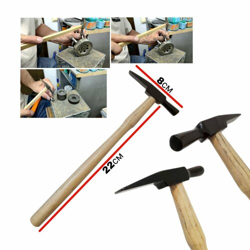 №2 Молоток зуботехнический стальной на деревянной ручке предназначается для работы с металлическими моделями. от NeoHealth