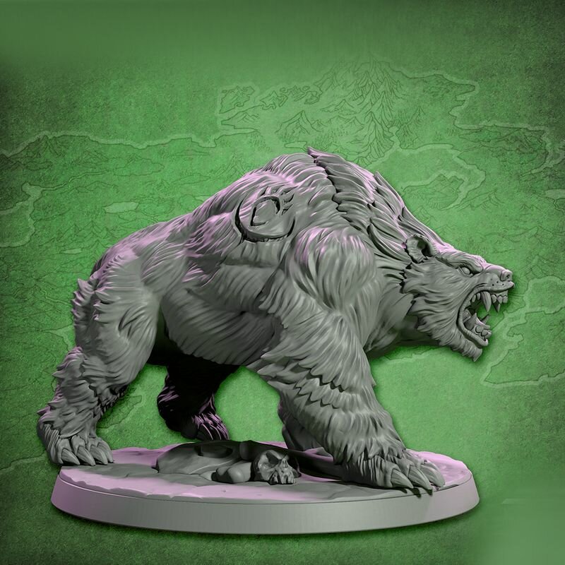 Дикий Медведь, животное миниатюра для DnD (ДнД) и других Настольных игр (НРИ, Варгеймов или РПГ), фентези тематика
