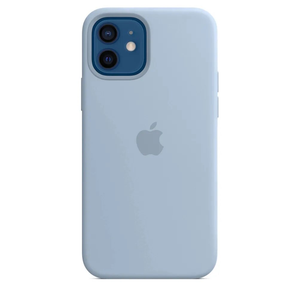 Силиконовый чехол Silicone Case MagSafe для iPhone 12/12 Pro-голубой