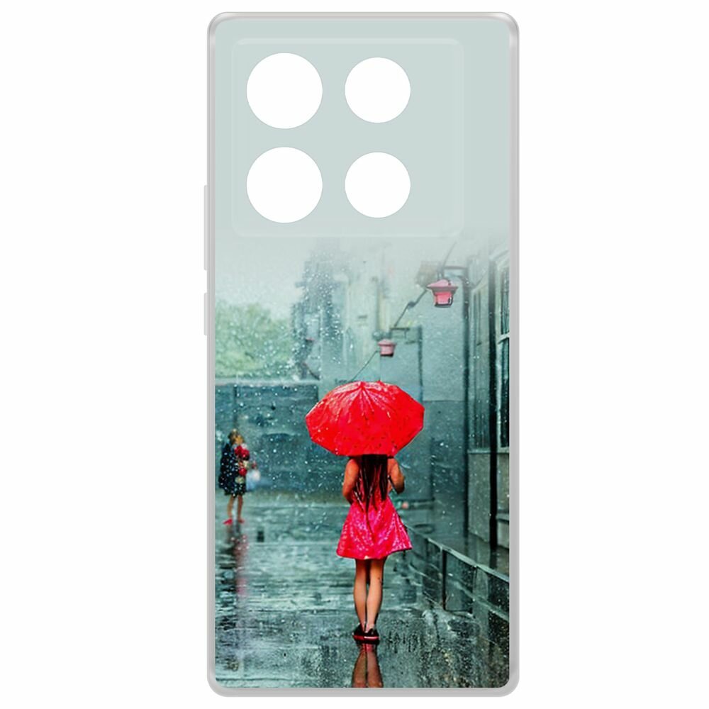 Чехол-накладка Krutoff Clear Case Красный зонтик для INFINIX Note 40 Pro