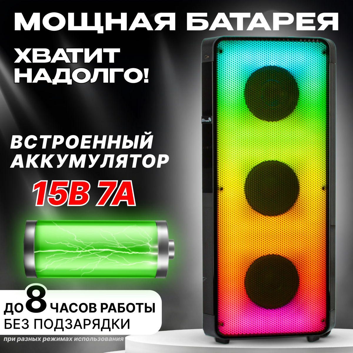 Портативная колонка 30-02 FIRE BOX динамик 6шт/6.5" ELTRONIC с TWS — фото 1