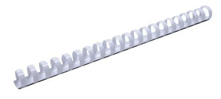 Пружины для переплета пластиковые Lamirel, 12 мм. Цвет: белый, 100 шт в упаковке.
