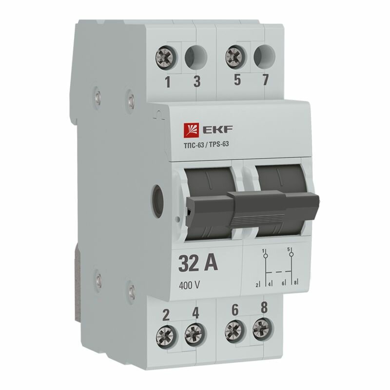 фото Переключатель трехпозиционный ТПС-63 2P 32А PROxima EKF TPS232
