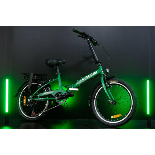 Велосипед Lorak Fold 2010 зеленый складной 7 скоростей 20 дюймов рост 140 - 170 26400₽