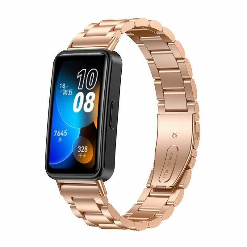 Стальной браслет для HUAWEI Band 8 (розовое золото)