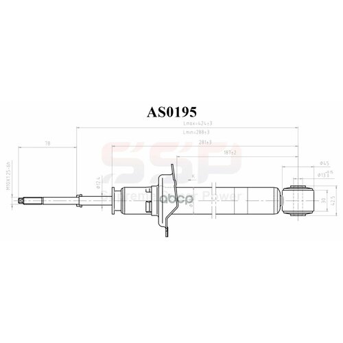 Стойка Амортизационная Ssp 341194 56210-0M025 Nissan N15, B14, R11 95- Rear Rh=Lh SSP арт. AS0195