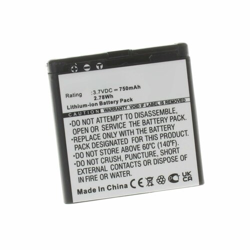 Аккумуляторная батарея iBatt iB-BL-6P-M312 750mAh для телефонов, смартфонов Nokia