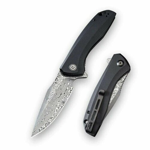 Нож Civivi Baklash Flipper Knife G10 Handle (3.5 Damascus Blade) black