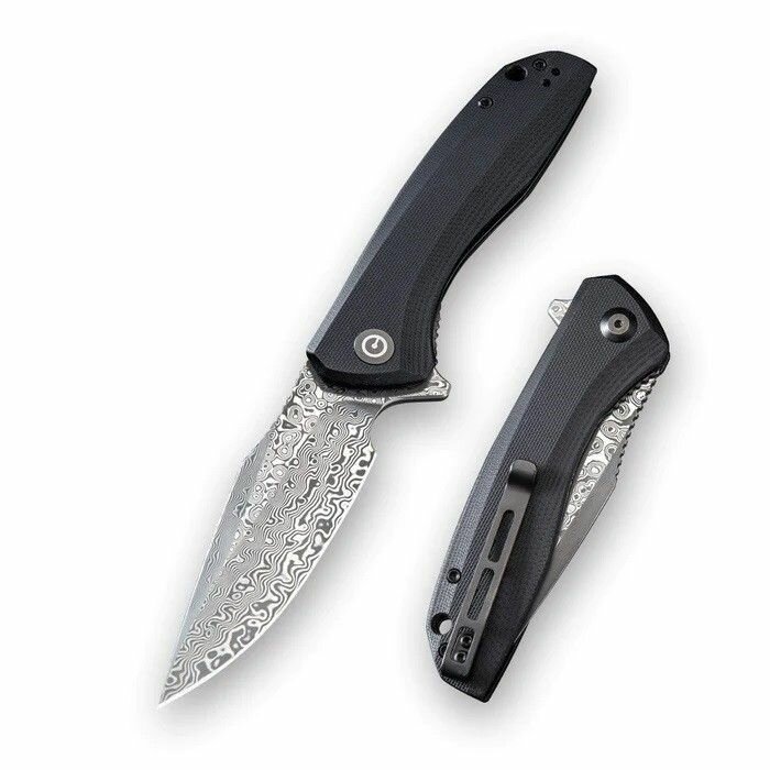 Нож Civivi Baklash Flipper Knife G10 Handle (3.5" Damascus Blade) black