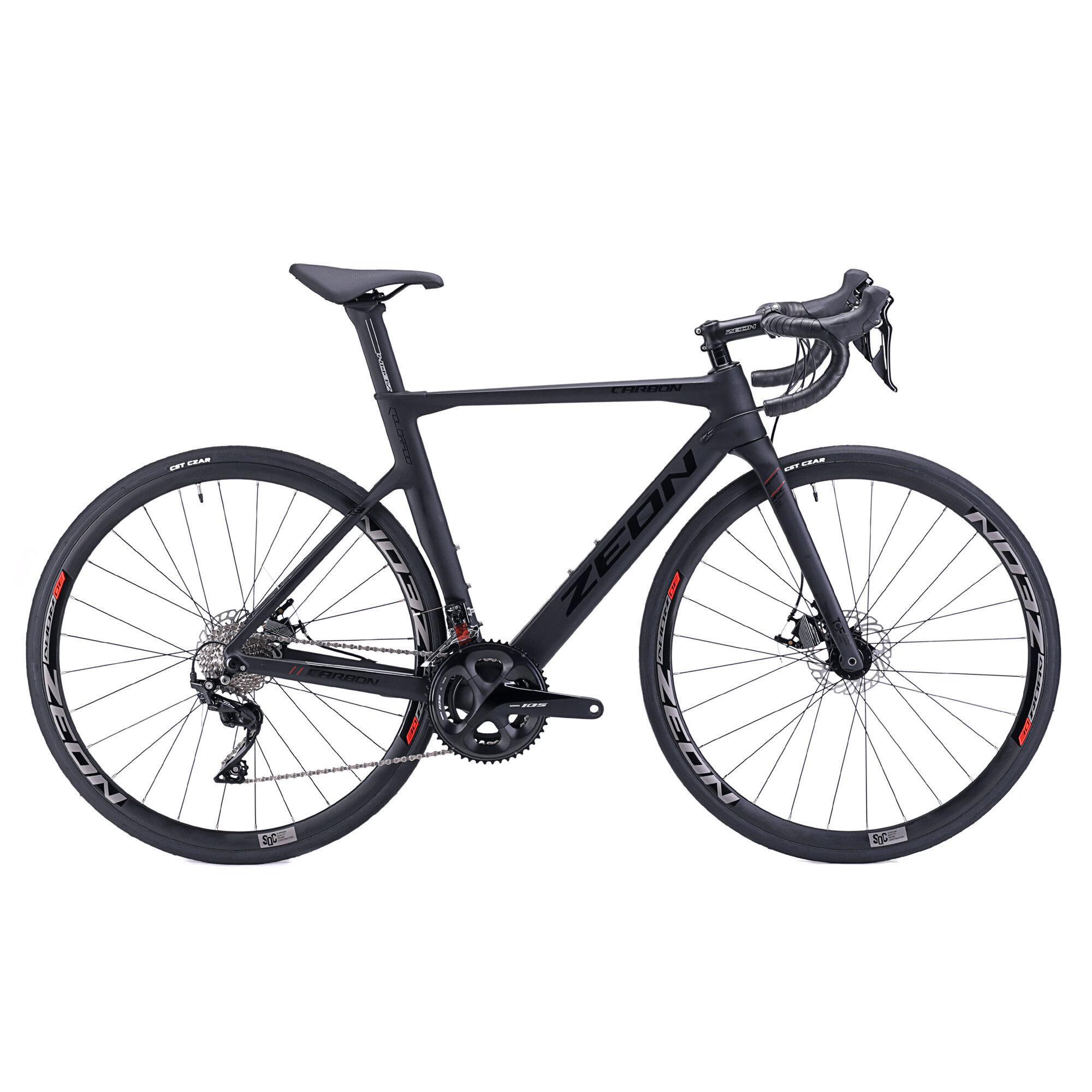 Велосипед шоссейный ZEON R5.5 510mm, SHIMANO 105, рама Carbon disc road T700 , цвет: black royal graphite.