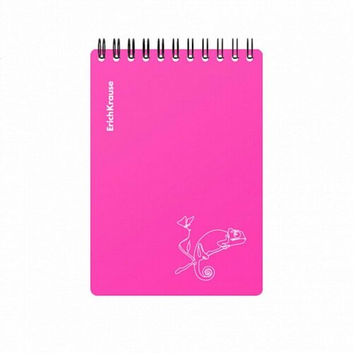 Блокнот А6 80 листов клетка на спирали ErichKrause Silhouette розовый пластиковая обложка 435₽