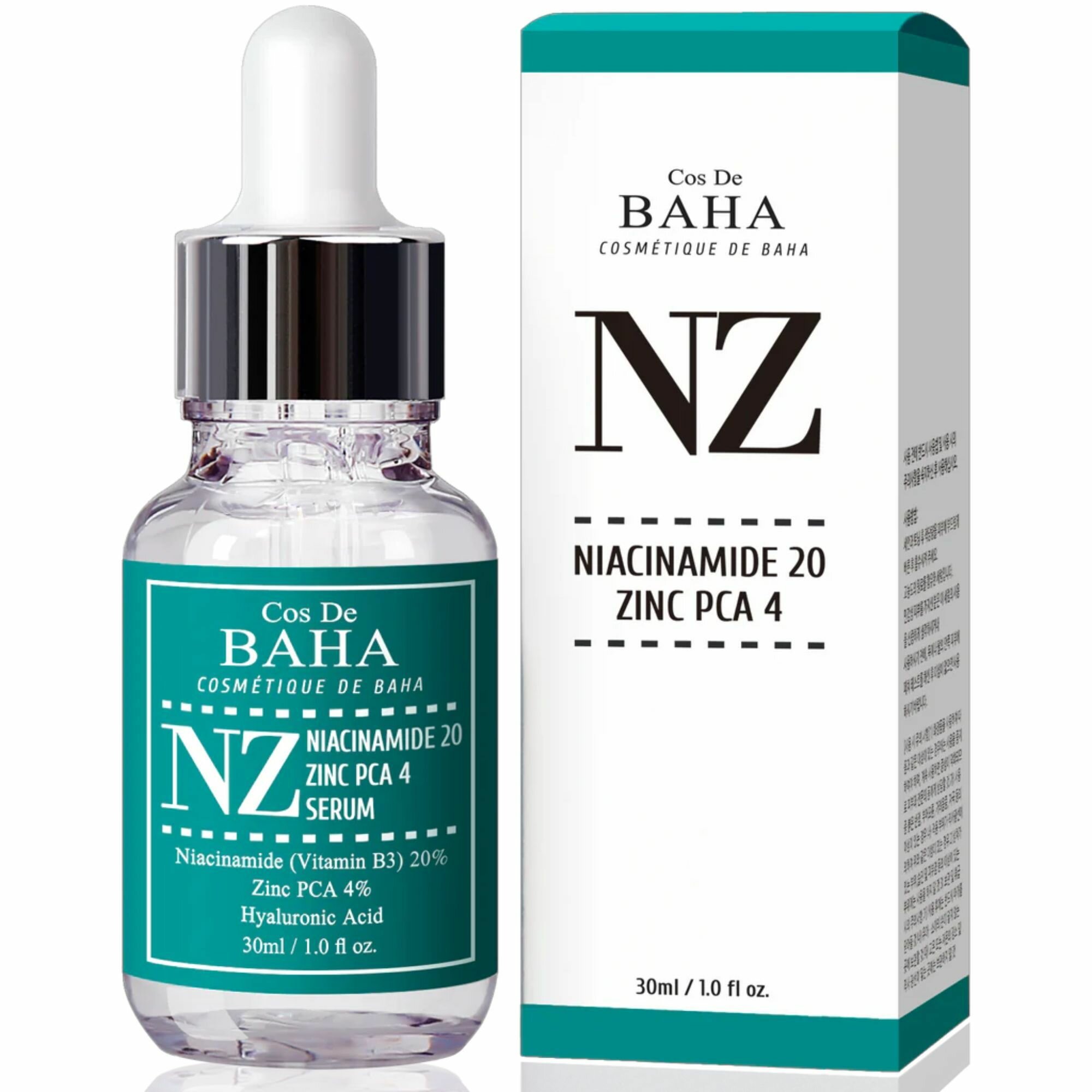 Cos De Baha Укрепляющая сыворотка для сужения пор и сияния кожи Niacinamide 20% Zinc 4% Pore Reducer 30 мл.