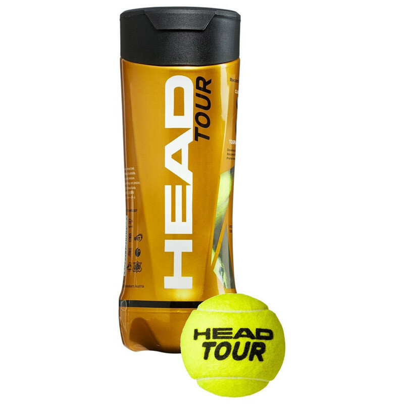 Мяч теннисный HEAD TOUR 3B, 3 шт, ITF, желтый