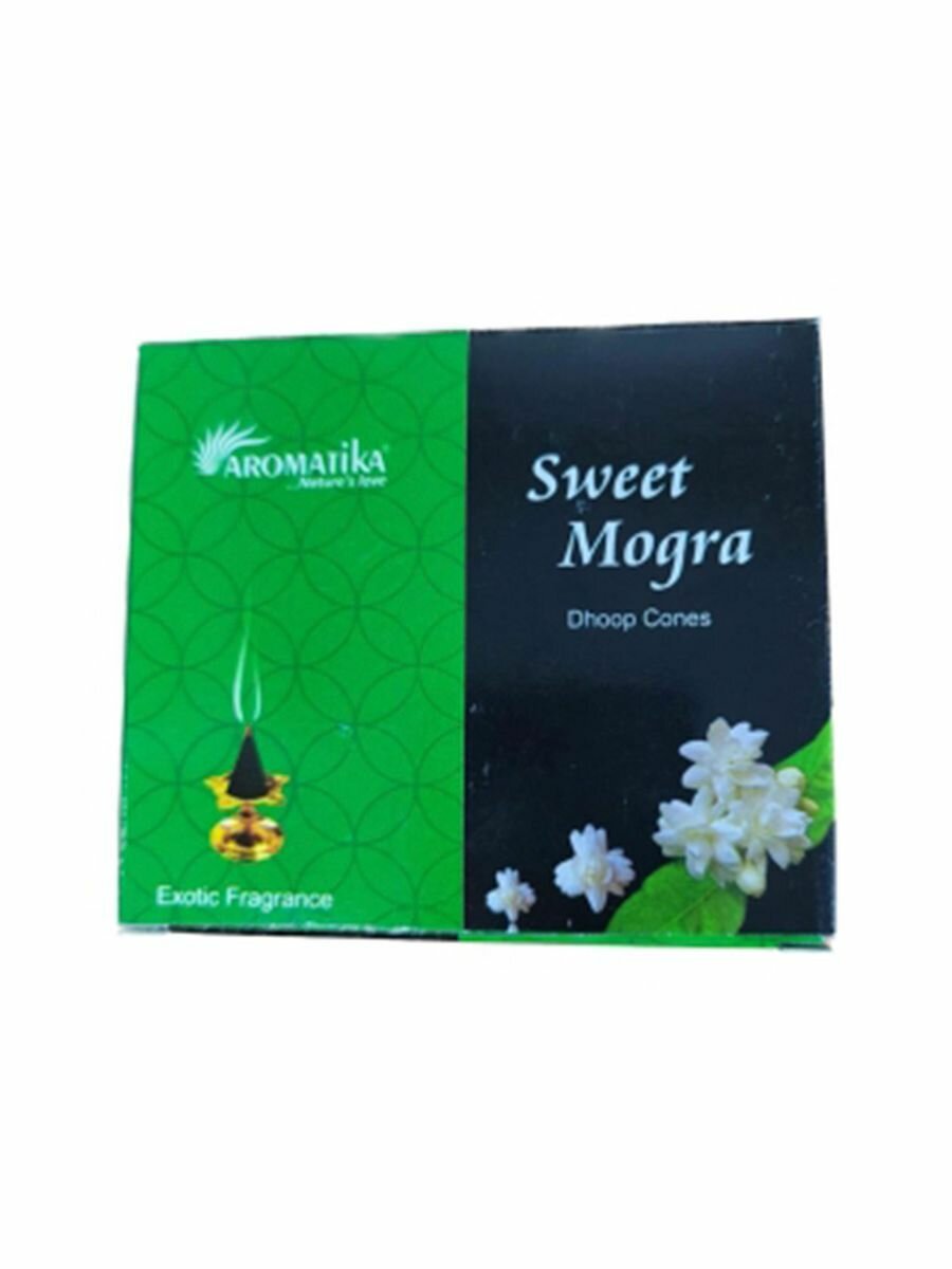 Благовония Aromatika конусы Sweet Mogra 12 шт, Ароматика