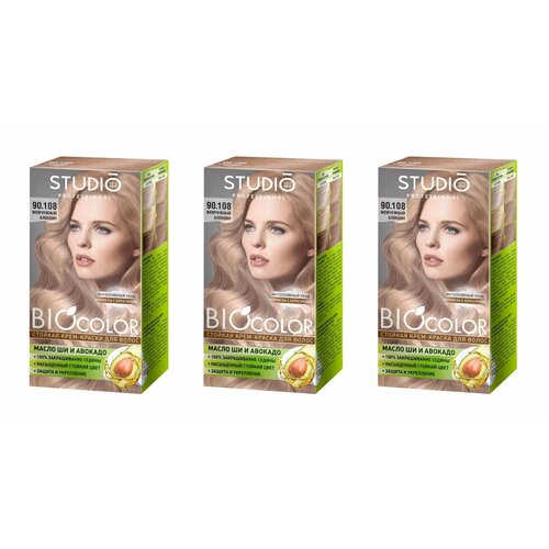 Стойкая крем-краска для волос Studio Professional BioColor Essem Hair, тон 90.108 Жемчужный блондин, 115 мл, 3 шт