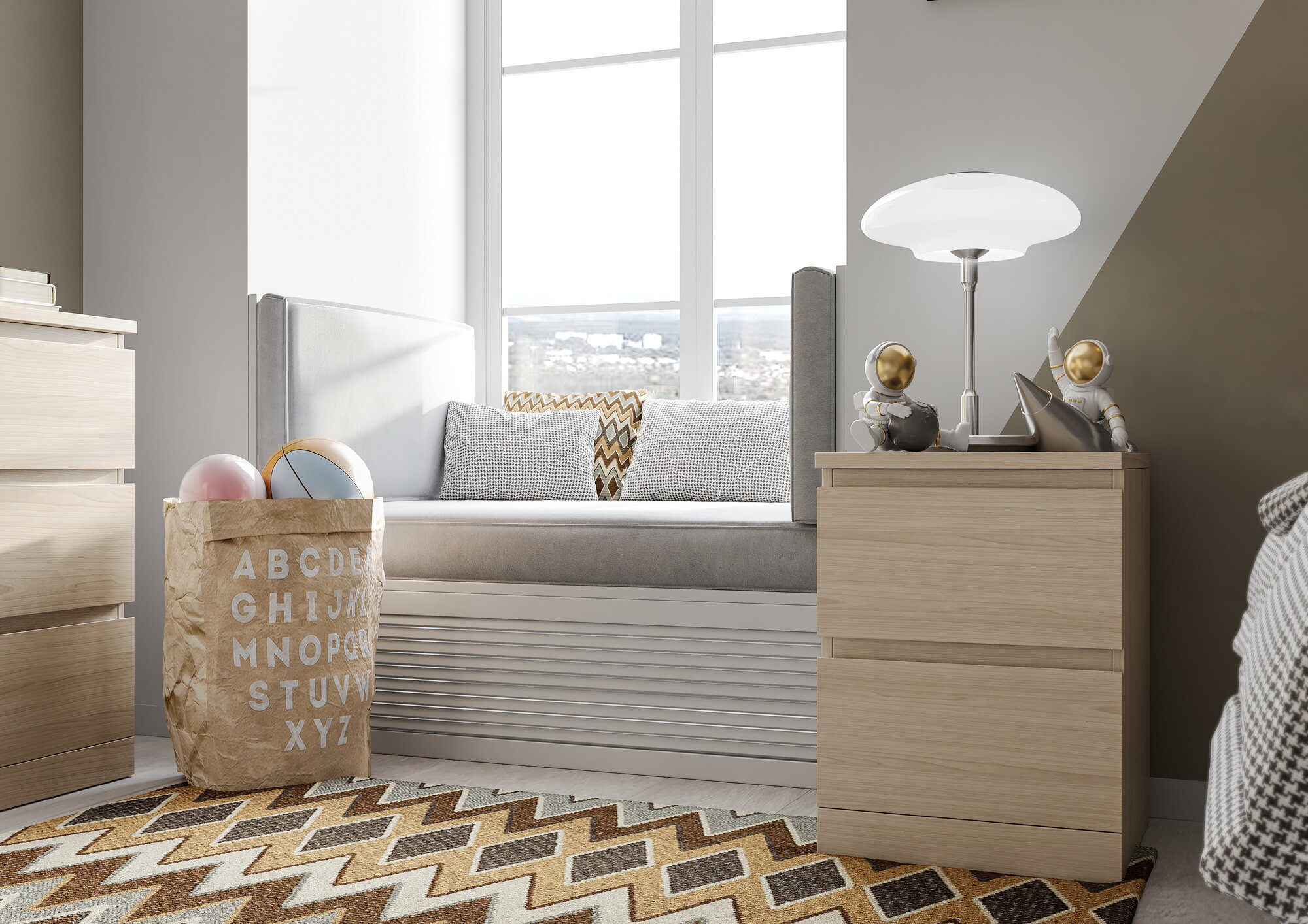 Тумба прикроватная Шведский Стандарт Варма 2 40х54х40 см шпон дуб беленый