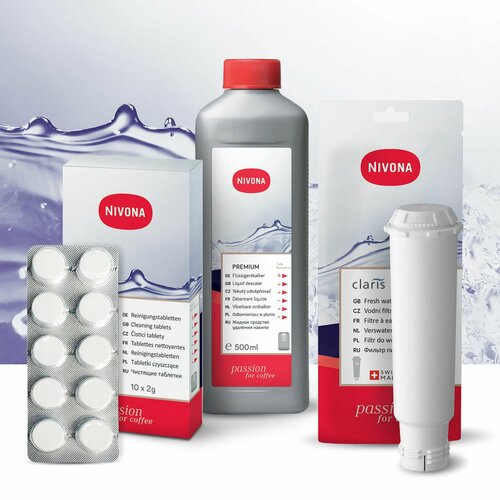 Набор чистящих средств для кофемашин 3 в 1 Nivona Clean Box NICB 302 для очистки от кофейных масел накипи фильтр для воды 6590₽