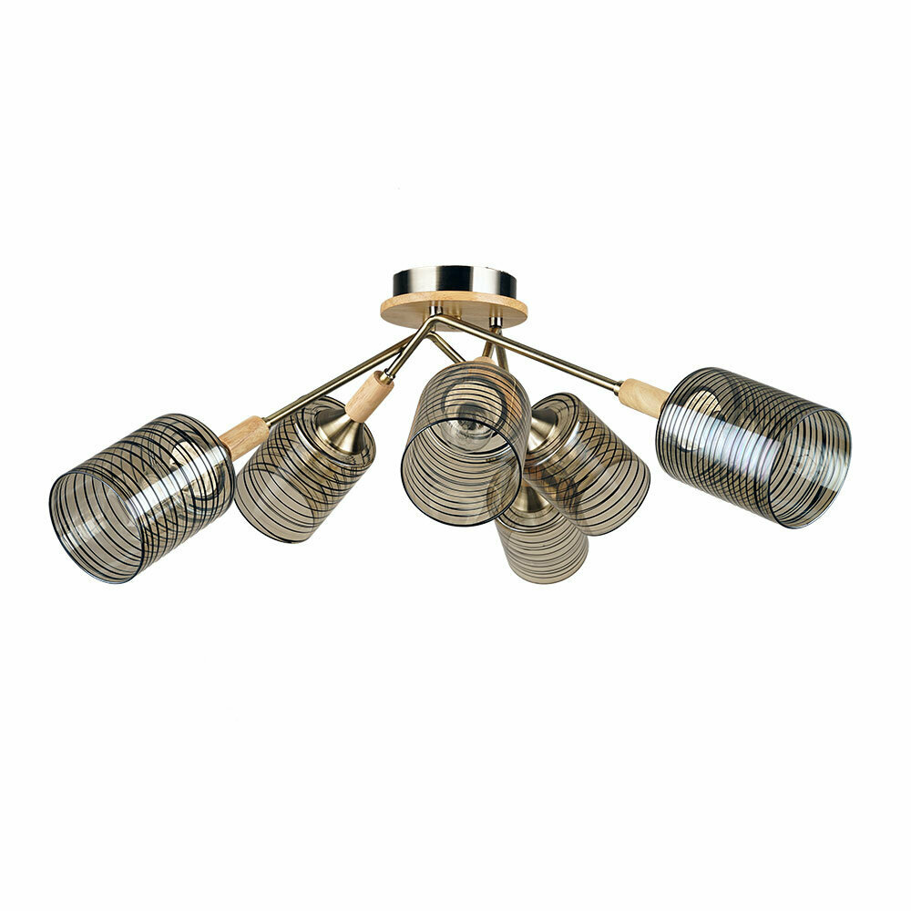 Потолочная люстра Arte Lamp MARIA A4536PL-6AB E27 бронза/серый