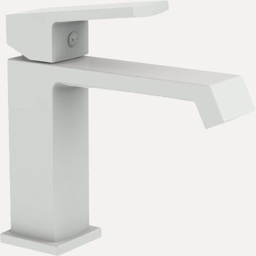 Изображение товара Смеситель для раковины/умывальника с монолитным изливом (латунь) HAIBA серия 575 цвет-белый/матовый.