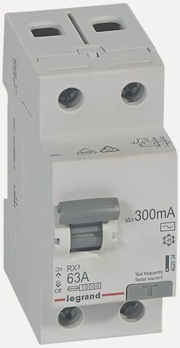 Изображение товара Выключатель дифф. тока Legrand RX3 402034 63A 300мА AC 2П 230В 2мод 402034