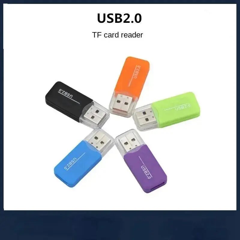 Портативный мини-USB 2,0 TF памяти, устройство чтения SIM-карт, высокоскоростной адаптер T-Flash для ПК, ноутбука, компьютера, автомобильного динамика, Черный — фото 1