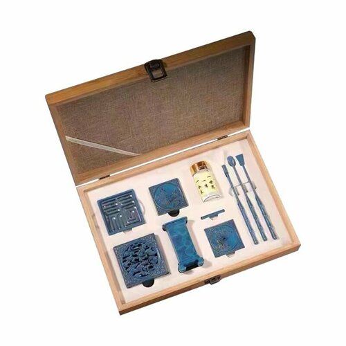 Наборы китайских курильниц для благовоний: ложка, пресс, лопата, набор кистей для входа в дом, медитация, йога, китайский цвет - синий