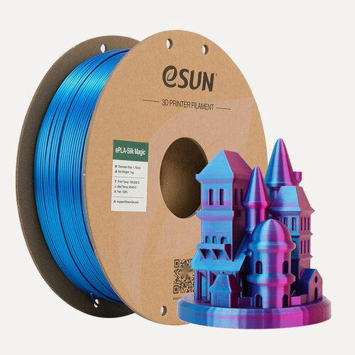 Изображение товара Филамент eSUN Silk-PLA Magic для 3D принтера, Красно-синий 1 кг.