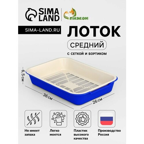 Туалет средний с сеткой 36 х 26 х 6,5 см, синий/бежевый