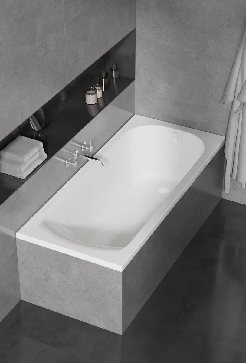 Акриловая ванна Alba Spa Sansara 170х75 см, белая глянцевая - фото №3