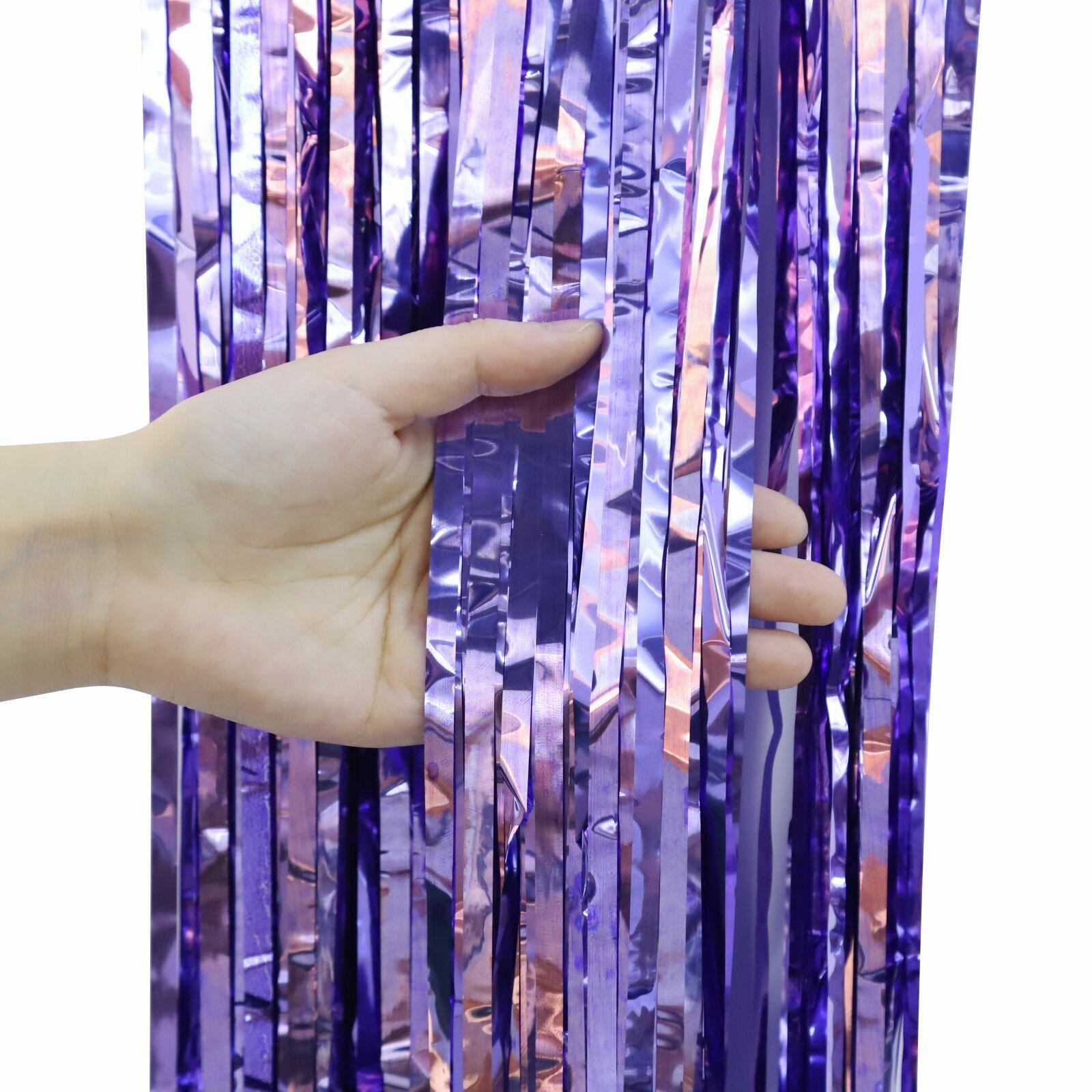 Дождик-занавес Волна веселья Сиреневый металлик, 100х200 см