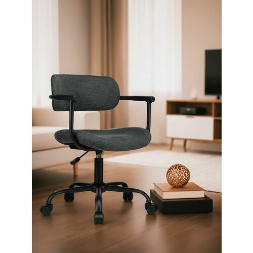 фото Кресло компьютерное офисное eco-office kolin w-231, стул крутящийся на колесиках, тёмно-серая ткань riva
