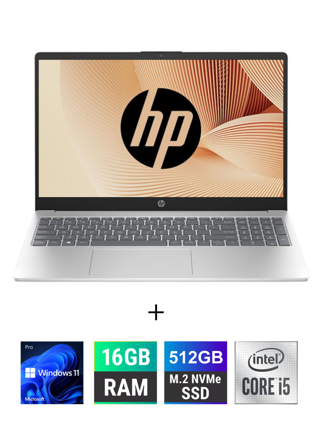Ноутбук, HP Intel Core i5-1334U/ DDR4 16GB/ SSD 512GB/ 15.6" FHD Intel Iris/ + Windows 11 Pro (Silver)