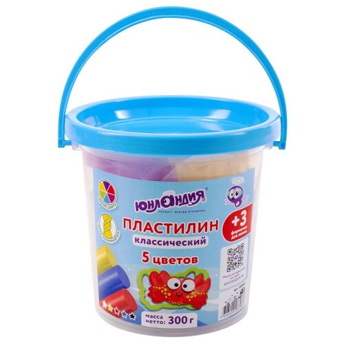 фото Набор для лепки юнландия пластилин 5 цветов 300g 105860