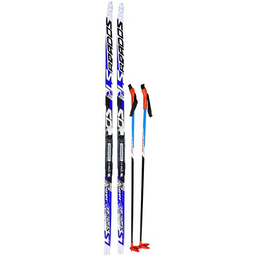 фото Лыжный комплект stc brados ls sport 3d blue 160см step nnn (лыжи + палки 110см + крепления)