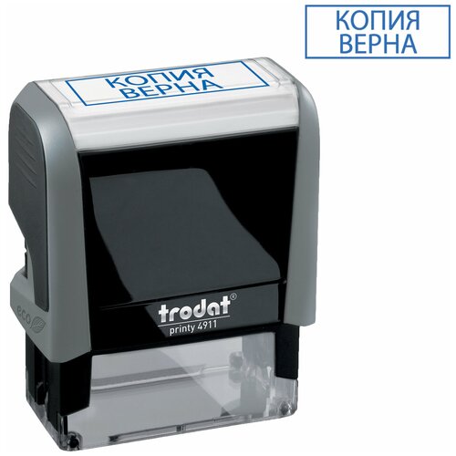 Штамп стандартный копия верна оттиск 38х14 мм синий TRODAT 4911P4-3.45, 1 шт