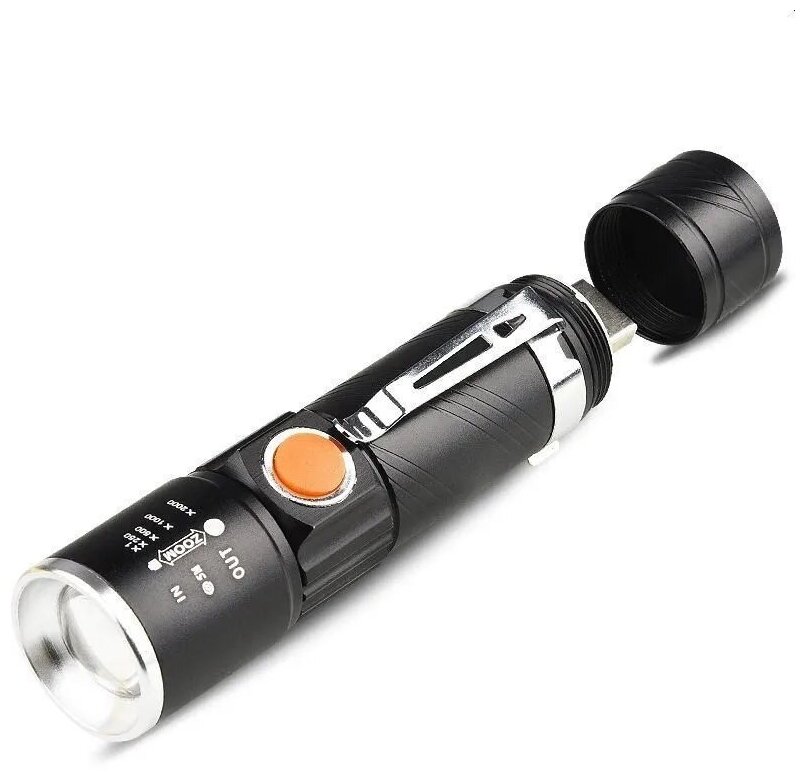 Сверхмощный фонарь светодиодный с USB зарядкой / карманный фонарик аккумуляторный