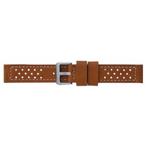 Ремешок Condor Straps, натуральная кожа, нержавеющая сталь, матовая, гладкая, перфорированная фактура, застежка пряжка, прошитый край, коричневый