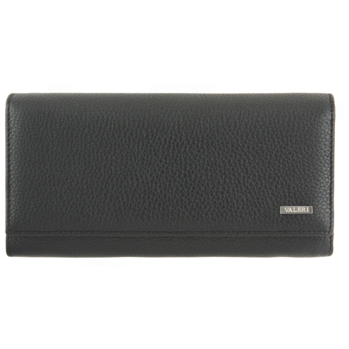 фото Кошелек valeri, натуральная кожа, зернистая фактура, черный