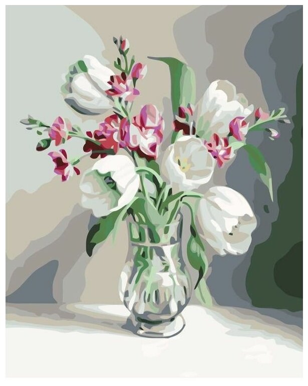 Картина по номерам "Тюльпаны в вазе", 40x50 см