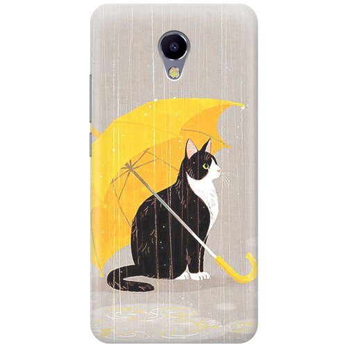 фото Силиконовый чехол на meizu m5 note / мейзу м5 ноут с принтом "кот с желтым зонтом gosso