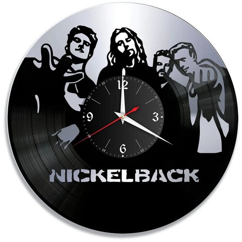 фото Часы настенные "группа nickelback, серебро" из винила, №1 redlaser