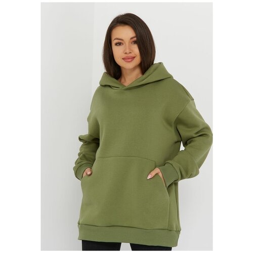 фото Худи женское katharina kross kk-hk-003k-оливковый, прямой силуэт / сlassic fit, цвет оливковый, размер 48-50 (l)