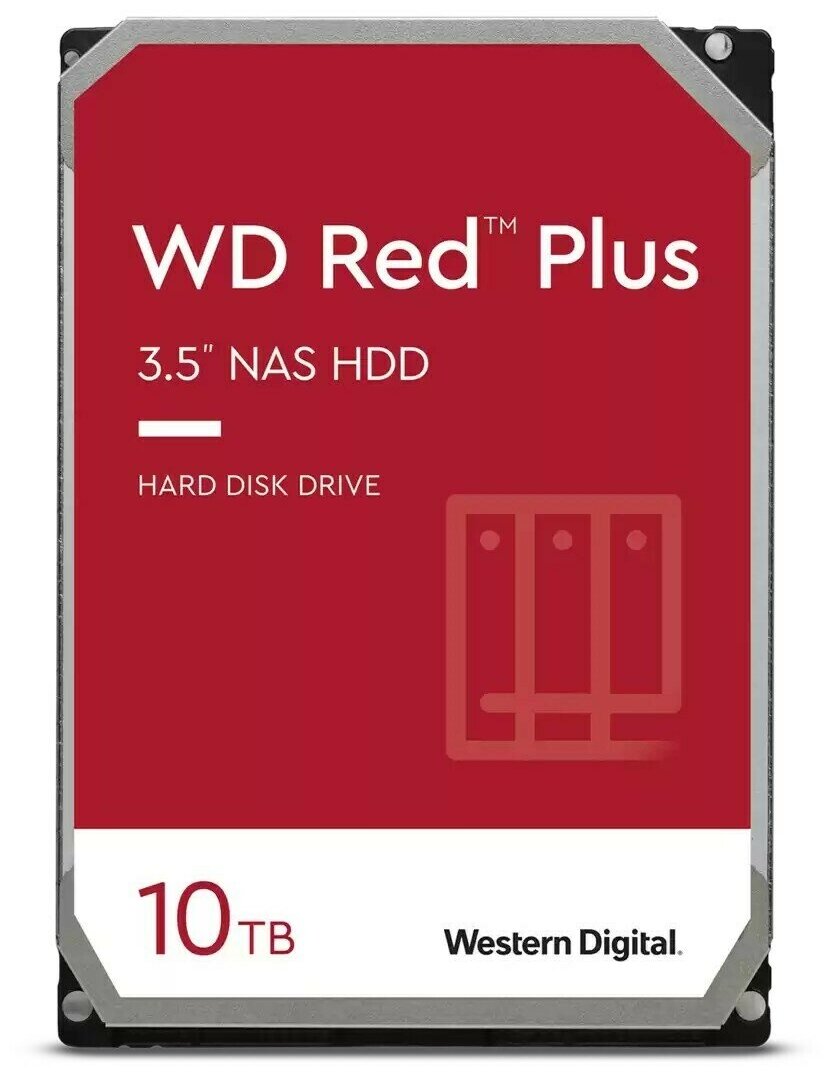 Жесткий диск WD Red Plus , 10ТБ, HDD, SATA III, 3.5" - фото №1