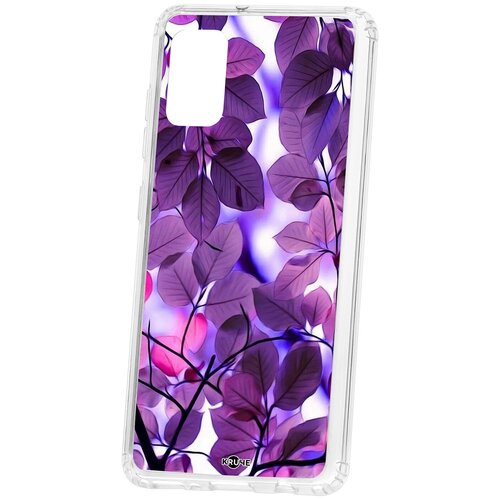 фото Чехол на samsung galaxy a41 2019 kruche print purple leaves кruче